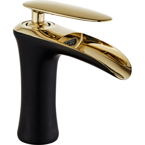 Mexen Lyra robinet de lavabo, Noir/Or - 745300-75