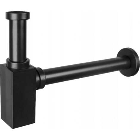 Mexen medio sif贸n cuadrado para lavabo, negro - 79960-70