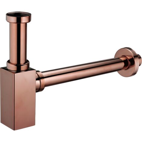 Mexen medio sif贸n cuadrado para lavabo, oro rosa - 79960-60