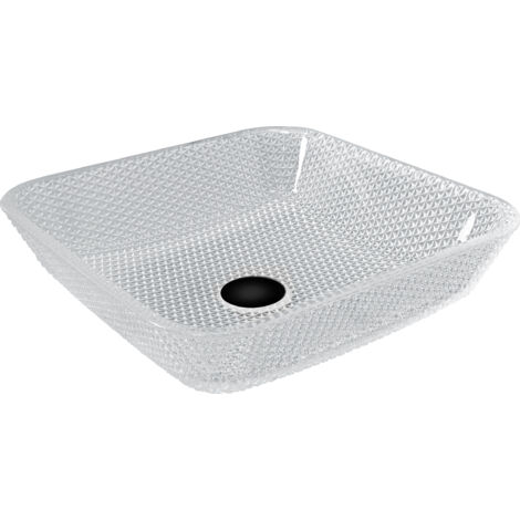 Mexen Mika lavabo de vidrio sobre encimera 40 x 40 cm, transparente - 24104000