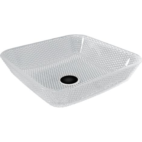 Mexen Mika lavandino da appoggio in vetro 40 x 40 cm, trasparente - 24104000