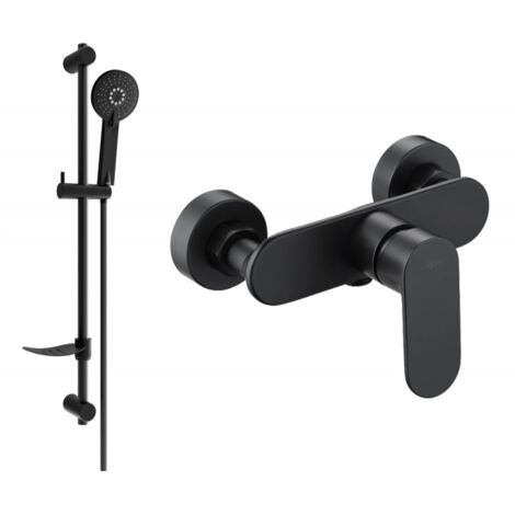 Mexen Milo DF40 robinet de douche avec ensemble de douche, noir - 7134R40-70