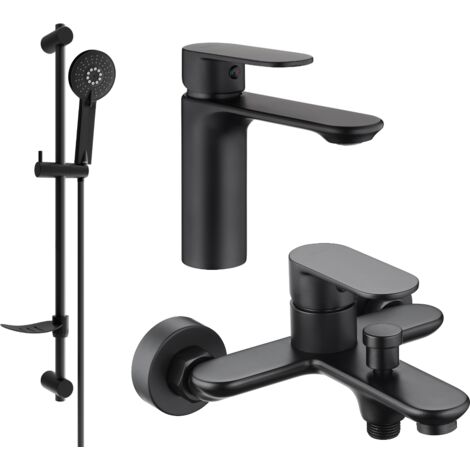 Mexen Milo DF40 set da bagno, nero - 71303DF40-70