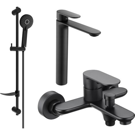 Mexen Milo DF40 set de ba帽era, negro - 71313DF40-70