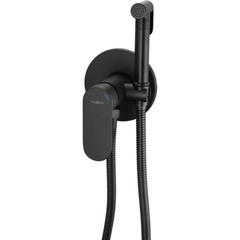 Mexen Milo grifo de bid茅 empotrado con conjunto puntual, negro - 7599350-70