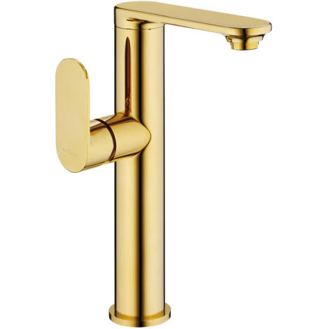 Mexen Milo robinet mélangeur pour lavabo, poignée latérale haute, Or - 71315-50