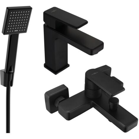 Mexen Mino R45 Badewannenset, Schwarz - 72403R45-70