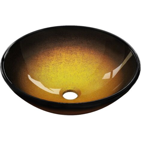 Mexen Mira lavabo in vetro da appoggio 42 x 42 cm, oro scuro - 24124251