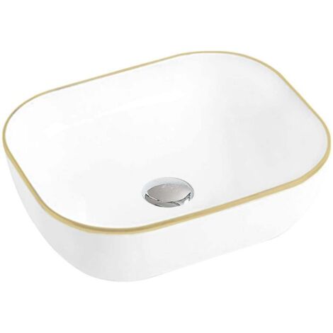 Mexen Mirabel lavabo da appoggio 50 x 40 cm, bianco/oro - 22115005