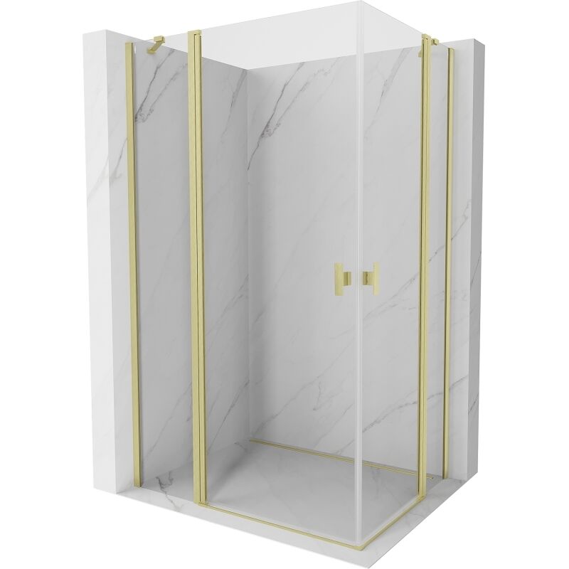 BATHSIR Toilettenpapierhalter, Gebürstetes Gold – Wandmontage, Doppelpfosten, Schwenkbar, Aus Aluminium