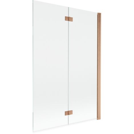 Mexen Mist Duschabtrennung 2-flügelig rechts 120 x 150 cm, transparent, gebürstetes Kupfer - 8A9-120-002-65-00-P