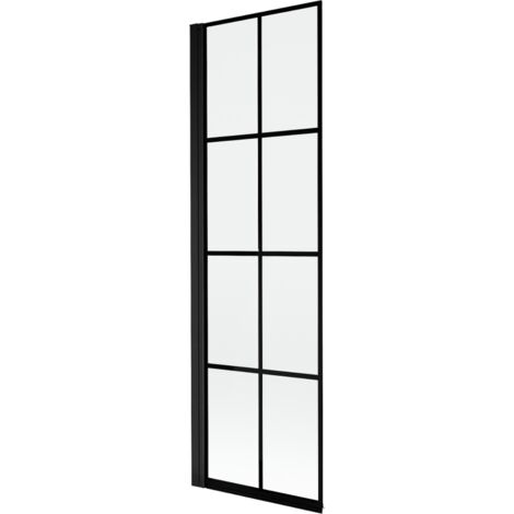 Mexen Mist Duschwand 1-flügelig links 60 x 150 cm, schwarzes Gitter, schwarz - 8A9-060-001-70-77-L