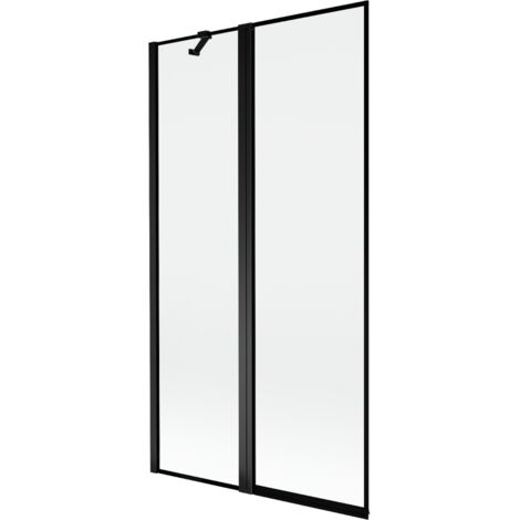 Mexen Mist Duschwand 2-flügelig links 100 x 150 cm, schwarzer Rahmen, schwarz - 8A9-100-011-70-70-L