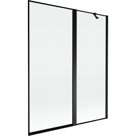 Mexen Mist Duschwand 2-flügelig rechts 140 x 150 cm, schwarzer Rahmen, schwarz - 8A9-140-011-70-70-P