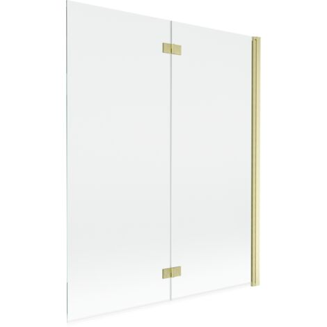 Mexen Mist écran de baignoire 2 volets droit 140 x 150 cm, transparent, or brossé - 8A9-140-002-55-00-P