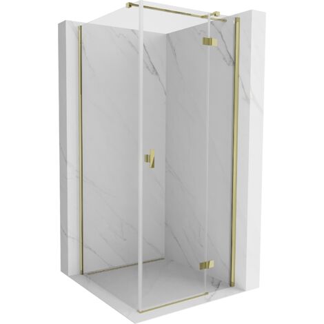 Mexen Mist H T cabine de douche pivotante droite 90 x 90 cm, transparent, or - 8A5T-090-090-50-00-P