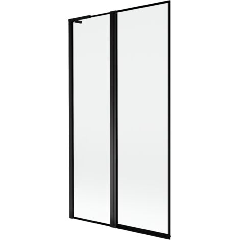 Mexen Mist L Badewannenfaltwand 2-teilig links 100 x 150 cm, schwarzer Rahmen, schwarz - 8A9L-100-011-70-70-L