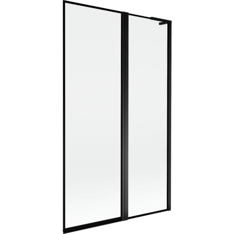 Mexen Mist L mampara de ba帽o de 2 paneles derecha 110 x 150 cm, marco negro, negro - 8A9L-110-011-70-70-P