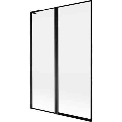 Mexen Mist L paravento da bagno 2-ante sinistro 120 x 150 cm, cornice nera, nero - 8A9L-120-011-70-70-L