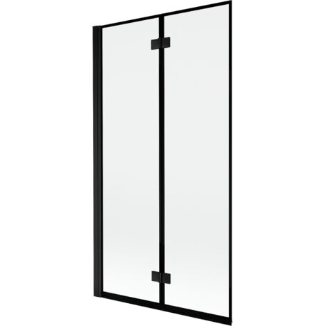 Mexen Mist mampara de ducha 2 alas izquierda 100 x 150 cm, marco negro, negro - 8A9-100-002-70-70-L