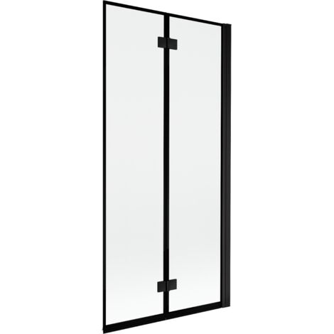 Mexen Mist mampara de ducha de 2 hojas derecha 90 x 150 cm, marco negro, negro - 8A9-090-002-70-70-P