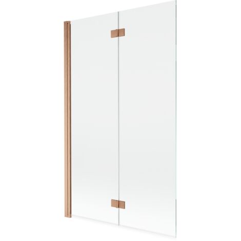 Mexen Mist mampara de ducha de 2 hojas izquierda 110 x 150 cm, transparente, cobre cepillado - 8A9-110-002-65-00-L
