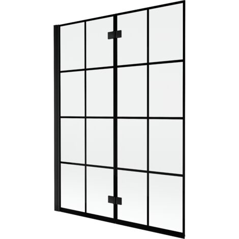 Mexen Mist mampara de ducha de 2 hojas izquierda 130 x 150 cm, rejilla negra, negro - 8A9-130-002-70-77-L