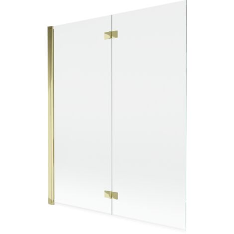 Mexen Mist mampara de ducha de 2 hojas izquierda 140 x 150 cm, transparente, dorado - 8A9-140-002-50-00-L