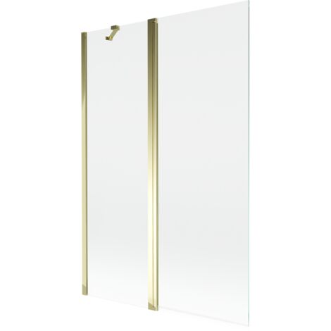 Mexen Mist mampara de ducha de 2 paneles 120 x 150 cm, transparente, dorado - 8A9-120-011-50-00
