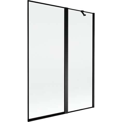 Mexen Mist mampara de ducha de 2 paneles derecho 130 x 150 cm, marco negro, negro - 8A9-130-011-70-70-P