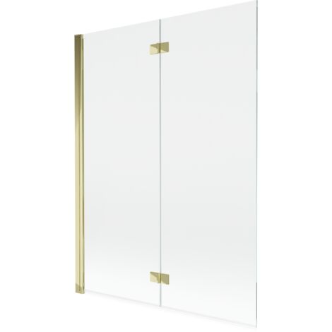 Mexen Mist mampara de ducha de 2 paneles, izquierda 130 x 150 cm, transparente, dorado - 8A9-130-002-50-00-L