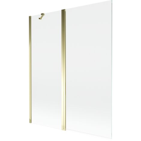 Mexen Mist panel de ducha de 2 hojas 140 x 150 cm, transparente, dorado - 8A9-140-011-50-00