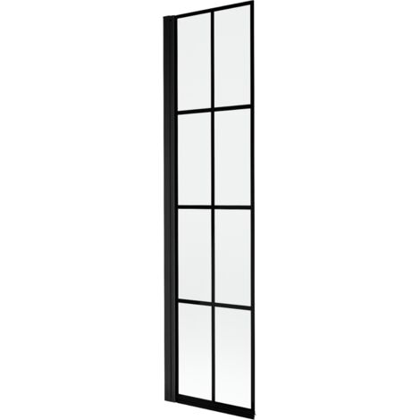 Mexen Mist pannello per doccia 1 anta sinistra 50 x 150 cm, griglia nera, nero - 8A9-050-001-70-77-L