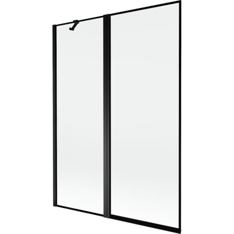 Mexen Mist paratia doccia a 2 ante sinistra 130 x 150 cm, cornice nera, nero - 8A9-130-011-70-70-L