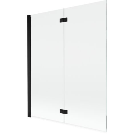 Mexen Mist paravento doccia 2-ante sinistro 140 x 150 cm, trasparente, nero - 8A9-140-002-70-00-L