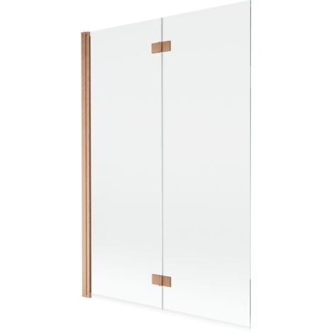 Mexen Mist paravento doccia a 2 ante sinistro 120 x 150 cm, trasparente, rame spazzolato - 8A9-120-002-65-00-L