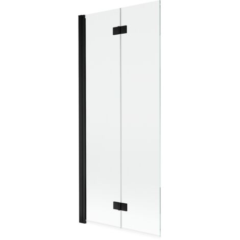 Mexen Mist paravento per vasca da bagno 2 ante sinistro 80 x 150 cm, trasparente, nero - 8A9-080-002-70-00-L