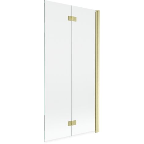 Mexen Mist parete doccia a 2 ante destra 90 x 150 cm, trasparente, oro spazzolato - 8A9-090-002-55-00-P