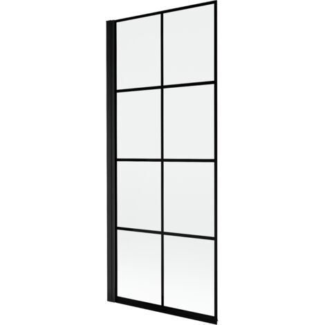 Mexen Mist paroi de baignoire 1-volet gauche 80 x 150 cm, grille noire, noire - 8A9-080-001-70-77-L