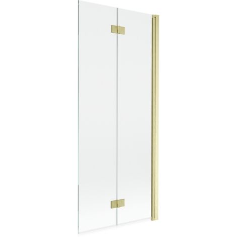 Mexen Mist paroi de douche 2 volets droit 80 x 150 cm, transparent, or brossé - 8A9-080-002-55-00-P