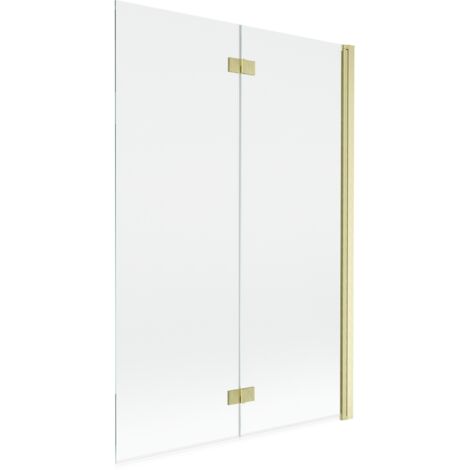 Mexen Mist paroi de douche 2 volets droite 120 x 150 cm, transparent, or brossé - 8A9-120-002-55-00-P
