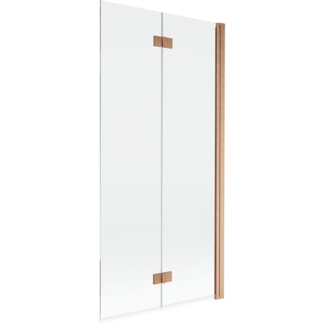 Mexen Mist paroi de douche 2 volets droite 90 x 150 cm, transparent, cuivre brossé - 8A9-090-002-65-00-P