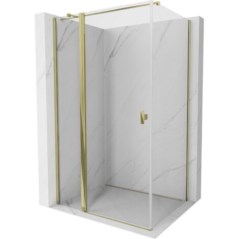 Mexen Mist T cabine de douche pivotante 85 x 120 cm, transparent, or - 8A4T-085-120-50-00