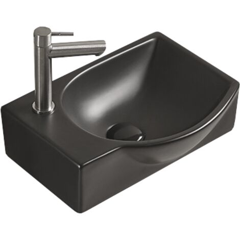 Mexen Mista lavabo de comptoir droit 40 x 28 cm, Noir mat - 22174085R