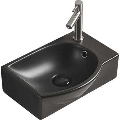 Mexen Mista lavabo de comptoir gauche 40 x 28 cm, Noir mat - 22174085L