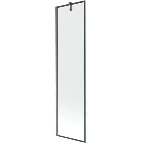 Mexen Next Badewannenfaltwand 1-flügelig 50 x 150 cm, schwarzes Muster, gebürstet gun gray - 895-050-000-00-70-66
