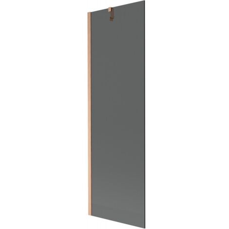 Mexen Next Badewannenwand 1-flügelig 60 x 150 cm, Graphit, gebürstetes Kupfer - 895-060-000-00-40-65