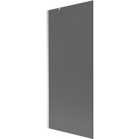 Mexen Next Badewannenwand 1-flügelig 80 x 150 cm, Graphit, gebürsteter Nickel - 895-080-000-00-40-97