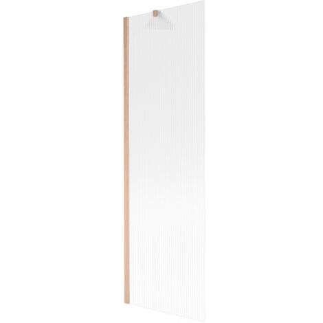 Mexen Next Duschabtrennung für Badewanne, 1-flügelig, 60 x 150 cm, Streifen, gebürstetes Kupfer - 895-060-000-00-09-65