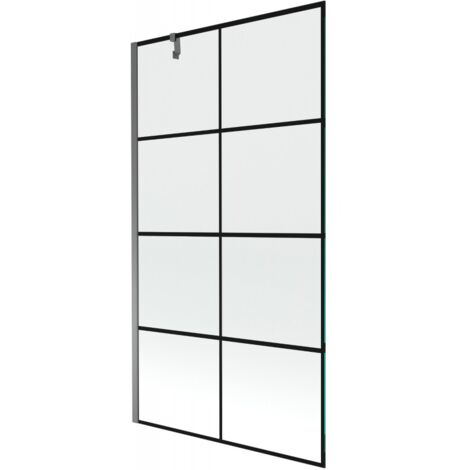 Mexen Next Duschwand 1-flügelig 100 x 150 cm, schwarzes Muster, Gun Metal - 895-100-000-00-77-95